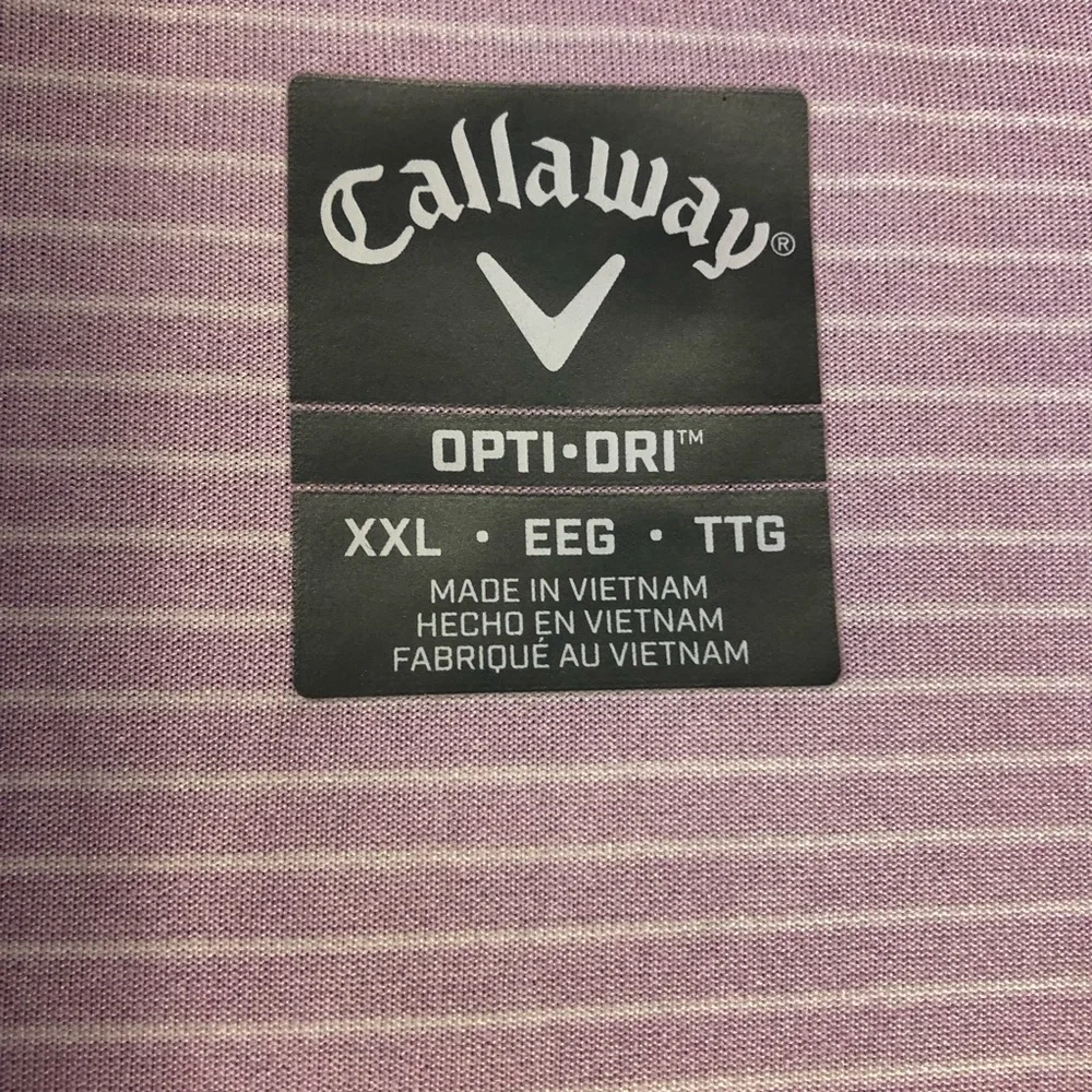 Callaway Polo Shirt Mens 2XL NWT Pink Striped Short Sleeve Golf - Picture 4 of 14